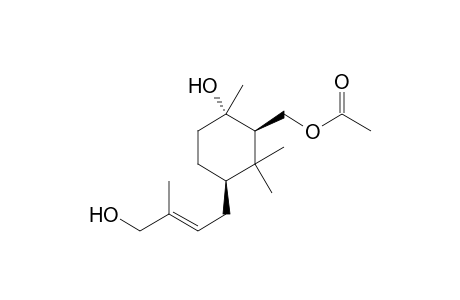 [(1R,3R,6S)-2,2,6-trimethyl-3-[(E)-3-methyl-4-oxidanyl-but-2-enyl]-6-oxidanyl-cyclohexyl]methyl ethanoate