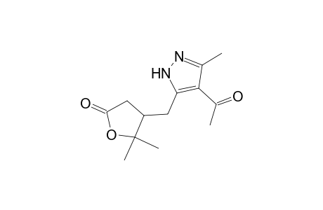 Furan-2(3H)-one, 4,5-dihydro-4-(4-acetyl-3-methylpyrazol-5-ylmethyl)-5,5-dimethyl-