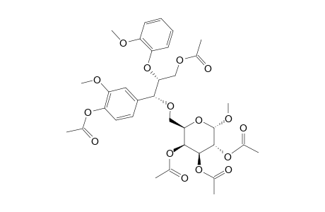 acetic acid [(2R,3S,4S,5R,6S)-4,5-diacetoxy-2-[[(1R,2R)-3-acetoxy-1-(4-acetoxy-3-methoxy-phenyl)-2-(2-methoxyphenoxy)propoxy]methyl]-6-methoxy-tetrahydropyran-3-yl] ester