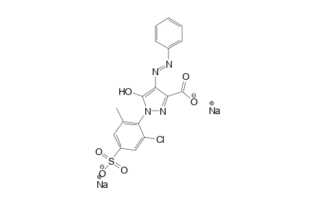 1H-Pyrazole-3-carboxylic acid, 1-(2-chloro-6-methyl-4-sulfophenyl)-4,5-dihydro-5-oxo-4-(phenylazo)-, disodium salt