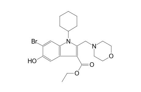 1H-indole-3-carboxylic acid, 6-bromo-1-cyclohexyl-5-hydroxy-2-(4-morpholinylmethyl)-, ethyl ester
