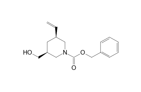 (3S,5S)-3-ethenyl-5-(hydroxymethyl)-1-piperidinecarboxylic acid (phenylmethyl) ester