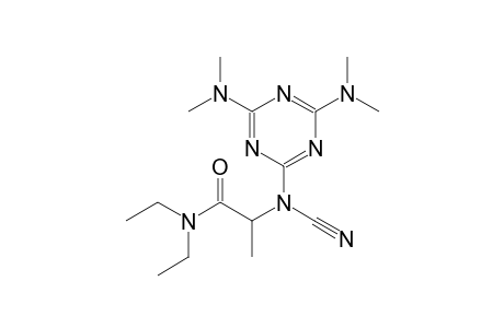 2-[[4,6-bis(dimethylamino)-1,3,5-triazin-2-yl](cyano)amino]-N,N-diethylpropanamide