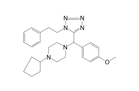 1-Cyclopentyl-4-[(4-methoxy-phenyl)-(1-phenethyl-1H-tetrazol-5-yl)-methyl]-piperazine