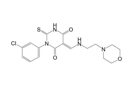 4,6(1H,5H)-pyrimidinedione, 1-(3-chlorophenyl)dihydro-5-[[[2-(4-morpholinyl)ethyl]amino]methylene]-2-thioxo-, (5E)-