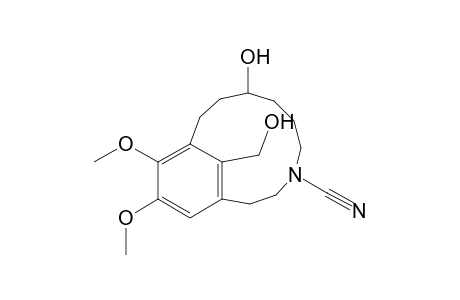 12,13-Dimethoxy-8-hydroxy-15-(hydroxymethyl)-4-azabicyclo[9.3.1]penta-1(15)-11,13-trien-4-carbonitrile