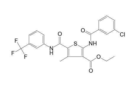 3-Thiophenecarboxylic acid, 2-[(3-chlorobenzoyl)amino]-4-methyl-5-[[[3-(trifluoromethyl)phenyl]amino]carbonyl]-, ethyl ester