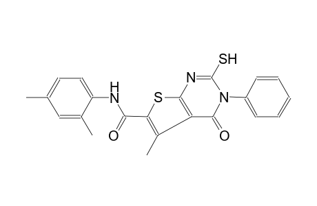 N-(2,4-dimethylphenyl)-5-methyl-4-oxo-3-phenyl-2-sulfanyl-3,4-dihydrothieno[2,3-d]pyrimidine-6-carboxamide