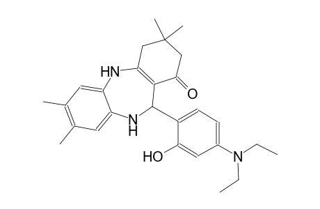 11-[4-(diethylamino)-2-hydroxyphenyl]-3,3,7,8-tetramethyl-2,3,4,5,10,11-hexahydro-1H-dibenzo[b,e][1,4]diazepin-1-one