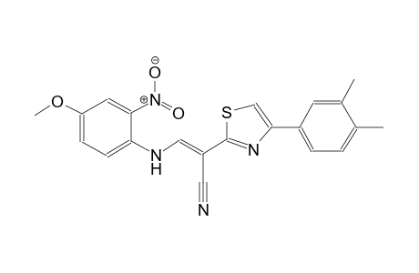(2E)-2-[4-(3,4-dimethylphenyl)-1,3-thiazol-2-yl]-3-(4-methoxy-2-nitroanilino)-2-propenenitrile