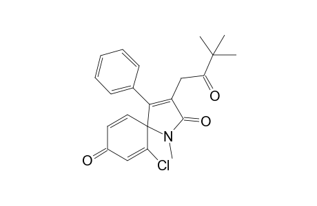 6-Chloro-3-(3,3-dimethyl-2-oxobutyl)-1-methyl-4-phenyl-1-azaspiro[4.5]deca-3,6,9-triene-2,8-dione