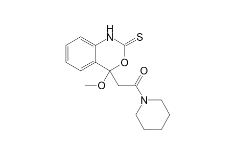 2-(4-Methoxy-2-thioxo-1,4-dihydro-3,1-benzoxazin-4-yl)-1-(piperidin-1-yl)ethanone
