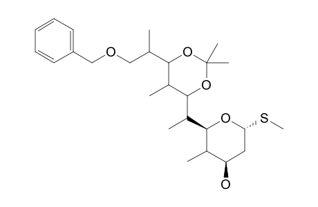 dl-Manno-.alpha.-ld-galacto-undecopyranoside, methyl 2,4,6,8,10-pentadeoxy-4,6,8,10-tetramethyl-7,9-o-(1-methylethylidene)-11-o-(phenylmethyl)-