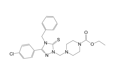 1-piperazinecarboxylic acid, 4-[[3-(4-chlorophenyl)-4,5-dihydro-4-(phenylmethyl)-5-thioxo-1H-1,2,4-triazol-1-yl]methyl]-, ethyl ester