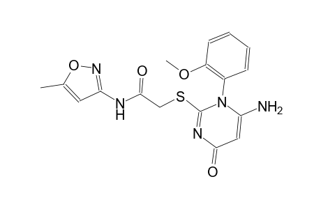 2-{[6-amino-1-(2-methoxyphenyl)-4-oxo-1,4-dihydro-2-pyrimidinyl]sulfanyl}-N-(5-methyl-3-isoxazolyl)acetamide
