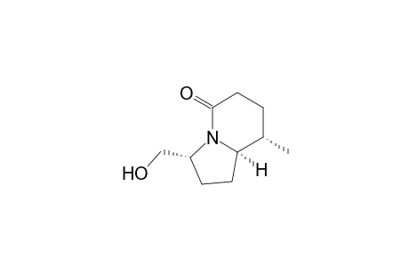 5(1H)-Indolizinone, hexahydro-3-(hydroxymethyl)-8-methyl-, (3.alpha.,8.alpha.,8a.alpha.)-(.+-.)-