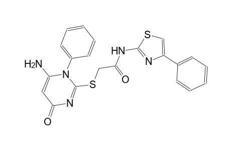 2-[(6-amino-4-oxo-1-phenyl-1,4-dihydro-2-pyrimidinyl)sulfanyl]-N-(4-phenyl-1,3-thiazol-2-yl)acetamide