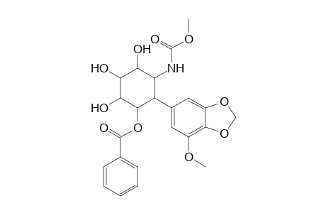 Benzoic acid 2,3,4-trihydroxy-6-(7-methoxybenzo[1,3]dioxol-5-yl)-5-methoxycarbonylaminocyclohexyl ester