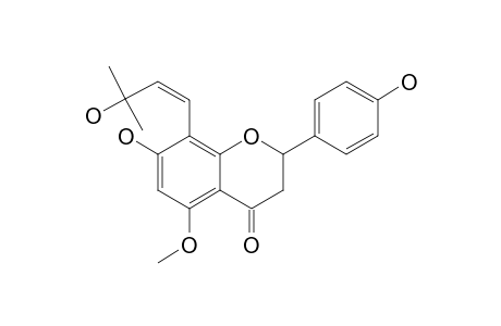 TEPHROCANDIDIN_B;2,3-DIHYDRO-7-HYDROXY-8-[(Z)-3-HYDROXY-3-METHYLBUT-1-ENYL]-2-(4-HYDROXYPHENYL)-5-METHOXYCHROMEN-4-ONE