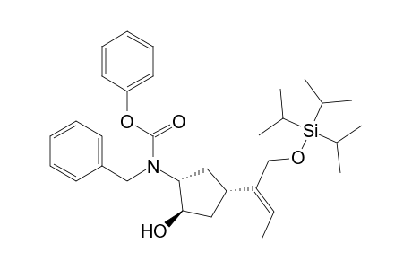 (E,1R*,2R*,4S*)-2-[N-(Phenylmethyl)-N-(phenoxycarbonyl)amino]-1-hydroxy-4-[1-[[triisopropylsilyl)oxy]-methyl]propenyl]cyclopentane