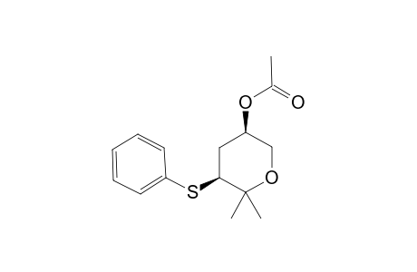 (3R,5S)-2,2-Dimethyl-3-phenylsulfanyltetrahydropyran-5-yl ethanoate