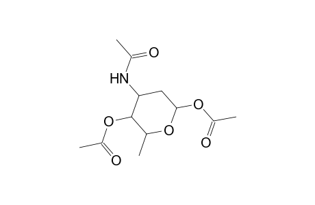 .beta.-L-Lyxo-Hexopyranose, 3-(acetylamino)-2,3,6-trideoxy-, 1,4-diacetate