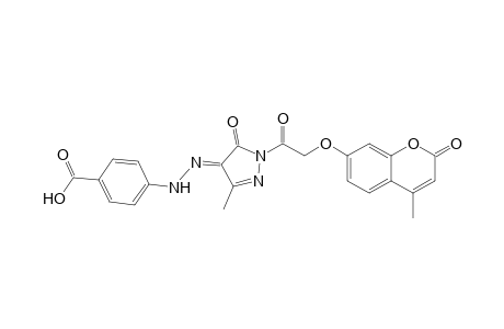 1-(4-Methylcoumarinyl-7-oxyacetyl)-3-methyl-4-(4-carboxyphenyl)hydrazono-2-pyrazolin-5-one