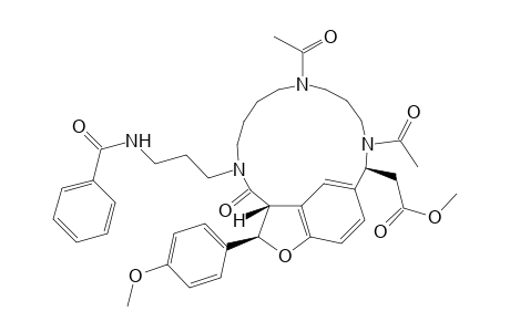 1,16-Ethenofuro[3,4-l][1,5,10]triazacyclohexadecine-15-acetic acid, 10,14-diacetyl-5-[3-(benzoylamino)propyl]-3,3a,4,5,6,7,8,9,10,11,12,13,14,15-tetradecahydro-3-(4-methoxyphenyl)-4-oxo-, methyl ester, [3R-(3R*,3aR*,15S*)]-