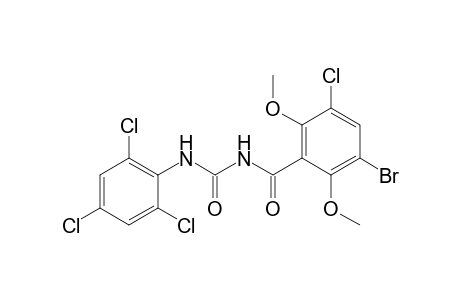3-Bromanyl-5-chloranyl-2,6-dimethoxy-N-[[2,4,6-tris(chloranyl)phenyl]carbamoyl]benzamide