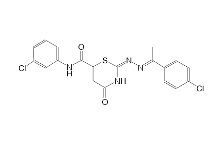 (2E)-N-(3-chlorophenyl)-2-{(2E)-2-[1-(4-chlorophenyl)ethylidene]hydrazono}-4-oxotetrahydro-2H-1,3-thiazine-6-carboxamide