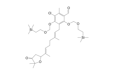 3-Chloranyl-5-[(2E,6E)-7-(5,5-dimethyl-4-oxidanylidene-oxolan-2-yl)-3-methyl-octa-2,6-dienyl]-2-methyl-4,6-bis(2-trimethylsilylethoxymethoxy)benzaldehyde