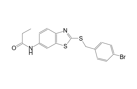 N-{2-[(4-bromobenzyl)sulfanyl]-1,3-benzothiazol-6-yl}propanamide