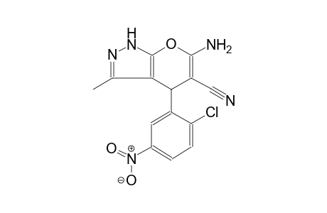 6-amino-4-(2-chloro-5-nitrophenyl)-3-methyl-1,4-dihydropyrano[2,3-c]pyrazole-5-carbonitrile
