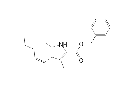 1H-Pyrrole-2-carboxylic acid, 3,5-dimethyl-4-(1-pentenyl)-, phenylmethyl ester