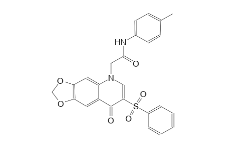 [1,3]dioxolo[4,5-g]quinoline-5-acetamide, 5,8-dihydro-N-(4-methylphenyl)-8-oxo-7-(phenylsulfonyl)-