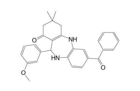 1H-dibenzo[b,e][1,4]diazepin-1-one, 7-benzoyl-2,3,4,5,10,11-hexahydro-11-(3-methoxyphenyl)-3,3-dimethyl-