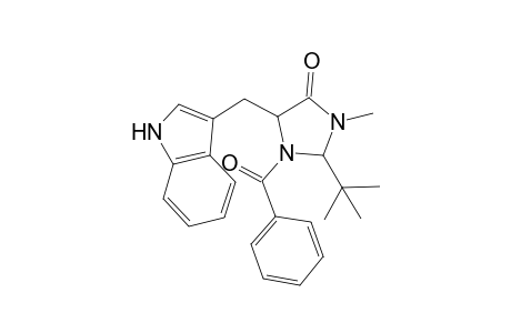 1-Benzoyl-2-t-butyl-5-(1H-indol-3-ylmethyl)-3-methyl-imidazolidin-4-one