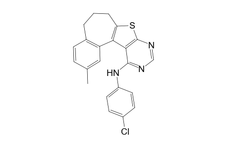 N(12)-(4-Chlorophenyl)-2-methyl-6,7-dihydro-5H-benzo[3',4']cyclohepta[2',1':4,5]thieno[2,3-d]pyrimidin-12-amine