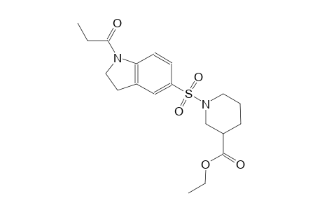 ethyl 1-[(1-propionyl-2,3-dihydro-1H-indol-5-yl)sulfonyl]-3-piperidinecarboxylate