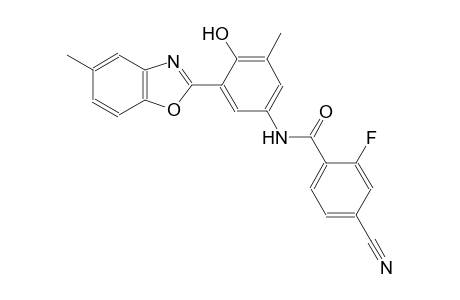 4-cyano-2-fluoro-N-[4-hydroxy-3-methyl-5-(5-methyl-1,3-benzoxazol-2-yl)phenyl]benzamide