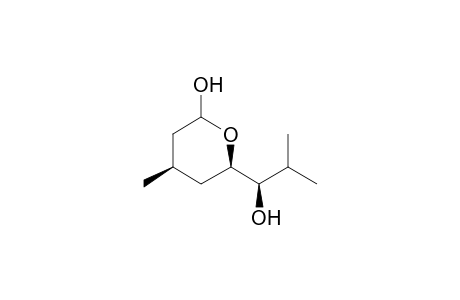 (4R,6R)-4-methyl-6-[(1R)-2-methyl-1-oxidanyl-propyl]oxan-2-ol