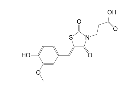 3-[(5Z)-5-(4-hydroxy-3-methoxybenzylidene)-2,4-dioxo-1,3-thiazolidin-3-yl]propanoic acid