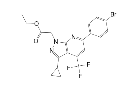 1H-pyrazolo[3,4-b]pyridine-1-acetic acid, 6-(4-bromophenyl)-3-cyclopropyl-4-(trifluoromethyl)-, ethyl ester