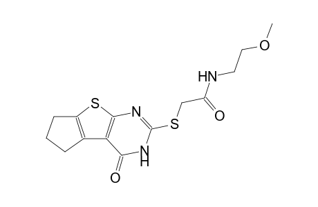 N-(2-methoxyethyl)-2-[(4-oxo-3,5,6,7-tetrahydro-4H-cyclopenta[4,5]thieno[2,3-d]pyrimidin-2-yl)sulfanyl]acetamide