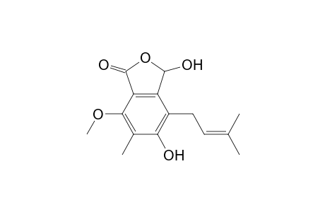 (3RS)-3,5-Dihydroxy-7-methoxy-6-methyl-4-(3-methyl-2-butenyl)-1(3H)-isobenzofuranone