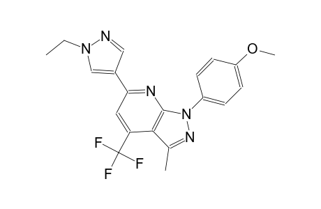 1H-pyrazolo[3,4-b]pyridine, 6-(1-ethyl-1H-pyrazol-4-yl)-1-(4-methoxyphenyl)-3-methyl-4-(trifluoromethyl)-