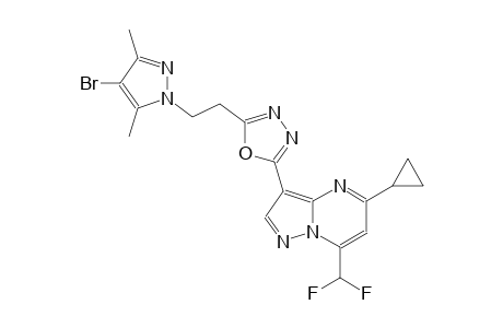 3-{5-[2-(4-bromo-3,5-dimethyl-1H-pyrazol-1-yl)ethyl]-1,3,4-oxadiazol-2-yl}-5-cyclopropyl-7-(difluoromethyl)pyrazolo[1,5-a]pyrimidine