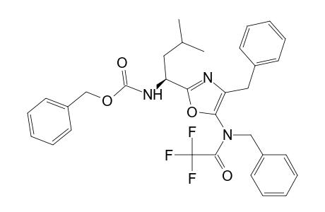 2-(1(S)-(Carbobenzyloxyamino)-3-methylbutyl)-4-benzyl-5-(N-benzyltrifluoroacetamido)oxazole
