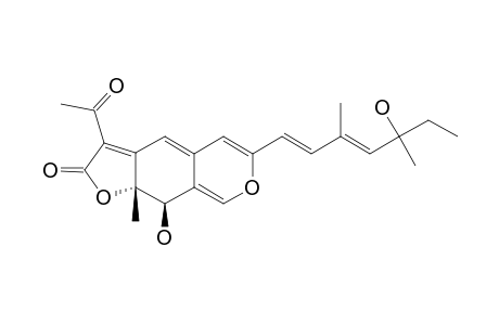 ROTIORINOL_B;6-ACETYL-3-(5-HYDROXY-3,5-DIMETHYL-1-E,3-E-HEPTADIENYL)-9-R-HYDROXY-8A-(R)-METHYL-7-H-FURO-[2.3-G]-2-BENZOPYRAN-7-ONE