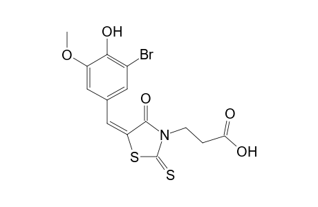 3-[(5E)-5-(3-bromo-4-hydroxy-5-methoxy-benzylidene)-4-keto-2-thioxo-thiazolidin-3-yl]propionic acid